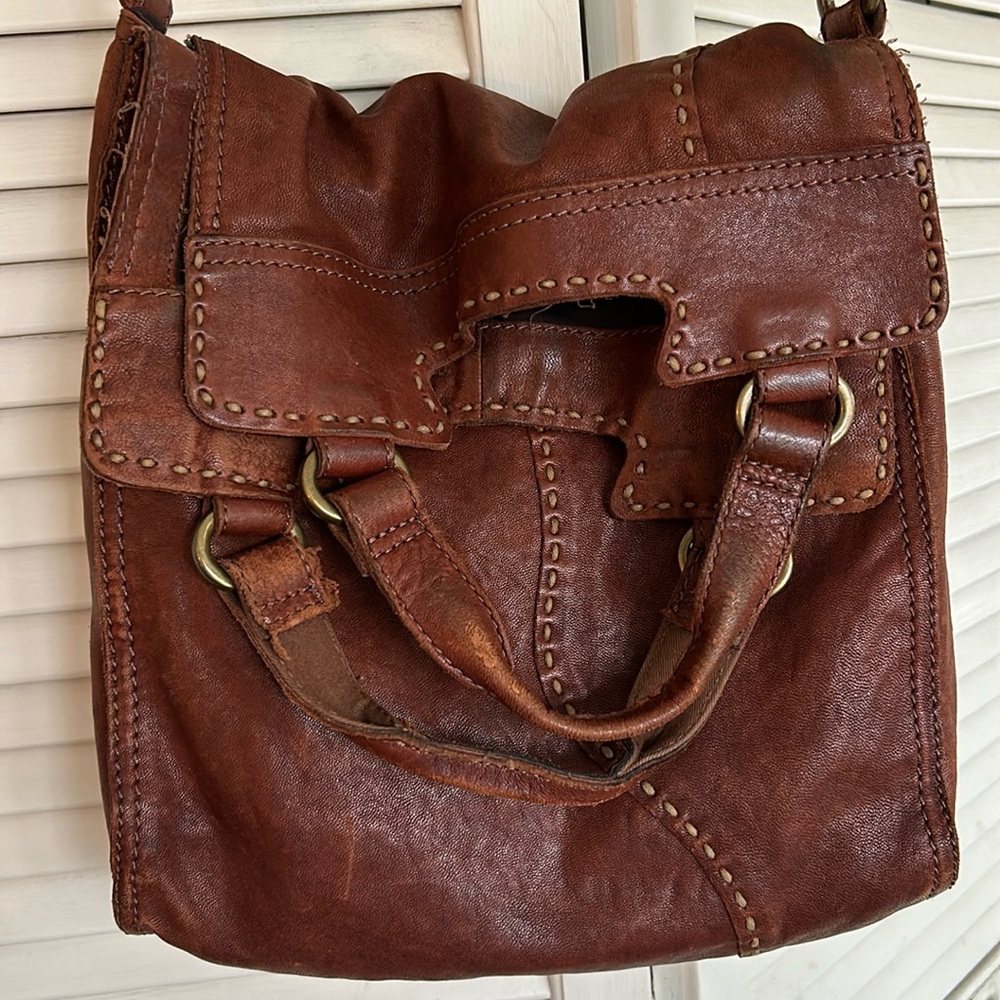 Brown leather purse
